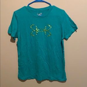 Under Armour teal and green T